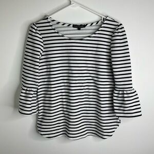 Green Envelope black and White Striped Top size small